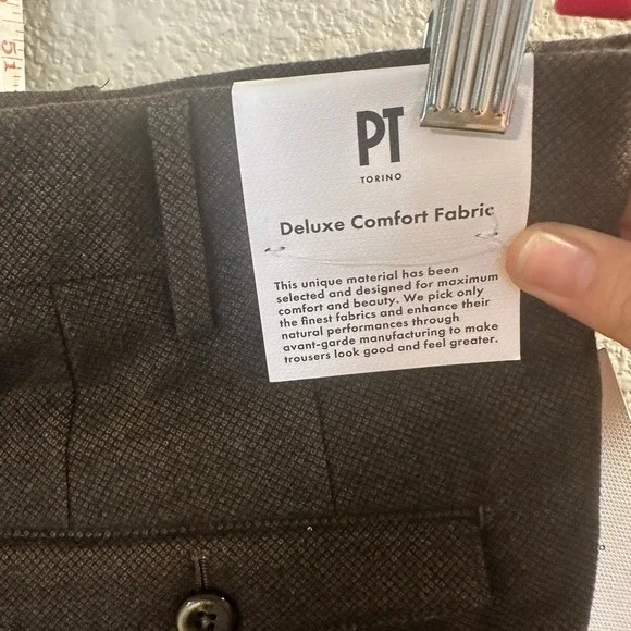 PT Torino Men Brown Herringbone Cargo Pants Deluxe Comfort Fabric Size 52‎